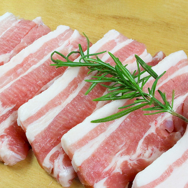 1등급 숙성 한돈 삼겹살 냉장 프리미엄 국내산 돼지고기 구이용(0.8~1cm), 500g, 1개