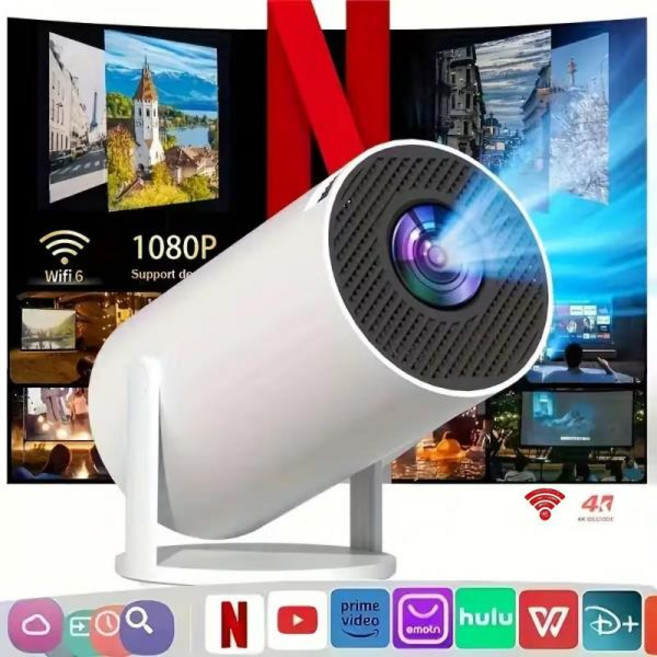 F300 4K 프로젝터 안드로이드 11 듀얼밴드 Wi-Fi 6 260 ANSI 루멘 블루투스 5.4 해상도 시어터에 이상적, 01 EU 플러그