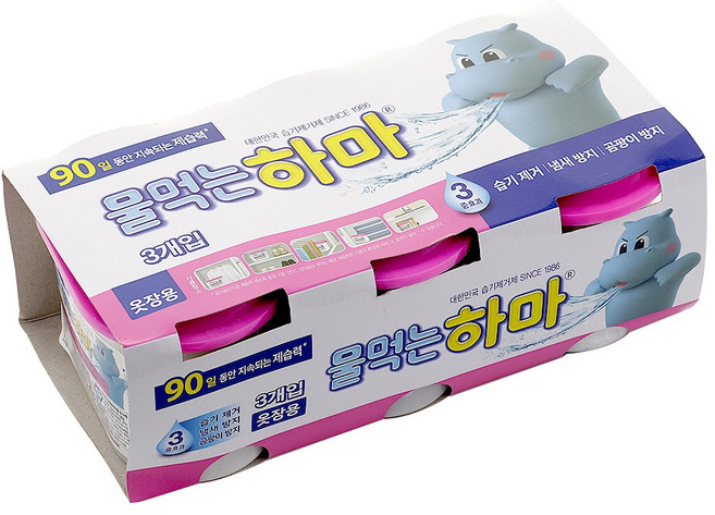 물먹는하마 옷장용 3개입 제습제 습기제거제 강력한 제습효과, 3개