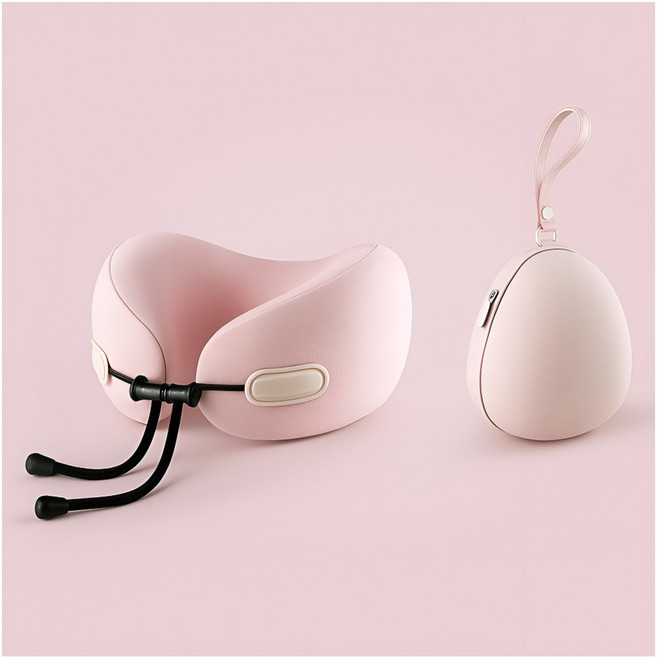 데이엔 여행용 U자형 메모리폼 목쿠션 목베개, 핑크