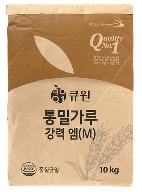 큐원 통밀가루 강력 엠M 10kg 1개