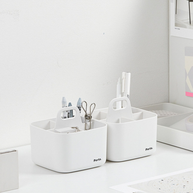 포르타 비타 미니 정리함 연필꽂이, 화이트, 2개