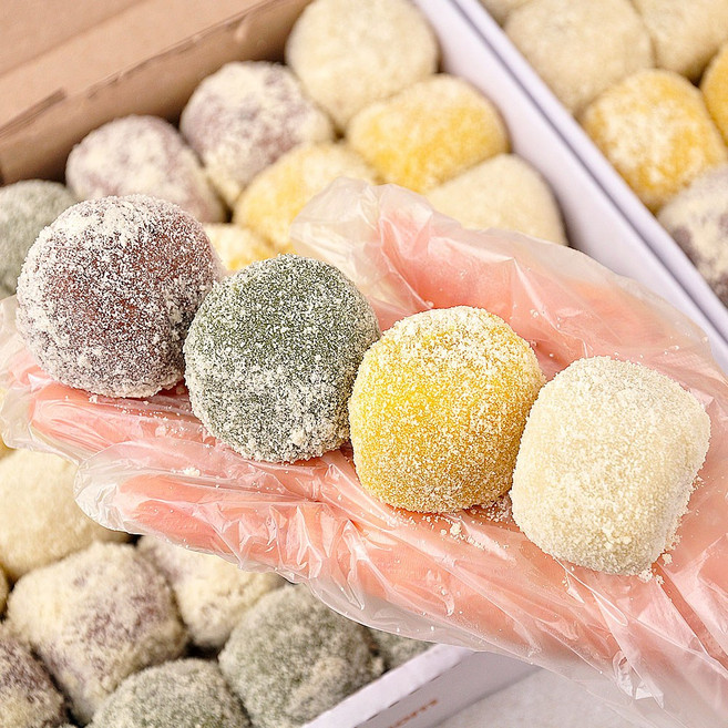 [푸르젠] 4색 찹쌀떡 모찌떡 식사대용 답례떡 찹쌀떡맛집 냉동떡, 1.4kg, 1개