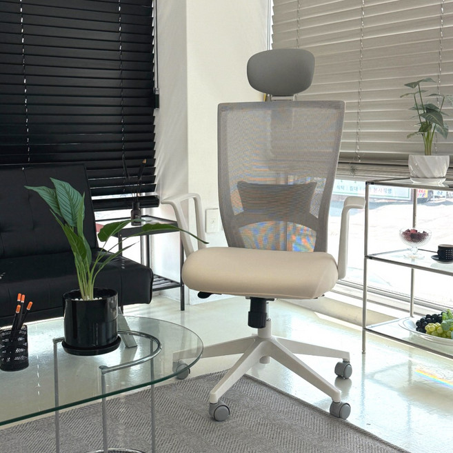 맞춤제작 커버무드 시디즈 의자 좌판 호환 커버, 베이지, 1개