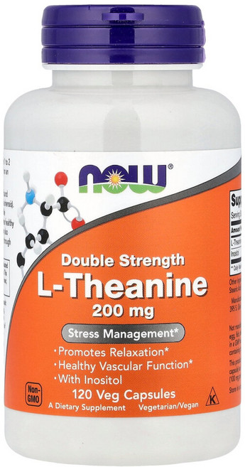 나우푸드 L-테아닌 200mg 베지 캡슐, 120정, 1개