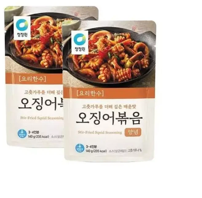 청정원 2개 요리한수 오징어볶음양념 140g 엄마손맛 한식 반찬 쉬운요리 만능소스 레시피, 1개