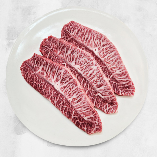 우마왕 한우 1++ 투플러스 냉장 부채살 구이용, 2개, 200g