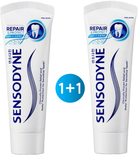 [치과전문의 프리미엄 민감성 치약 추천1위]입냄새 미백 잇몸 충치예방 시린이 풀케어 "센소다인 리페어 앤 프로텍트 치약 " 1+1(사은품)[총 100g x 2개 무료배송]