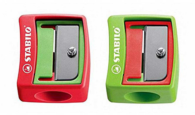 스타빌로 우디 색연필 전용 연필깎이/우디 샤프너 색상랜덤, 그린+레드