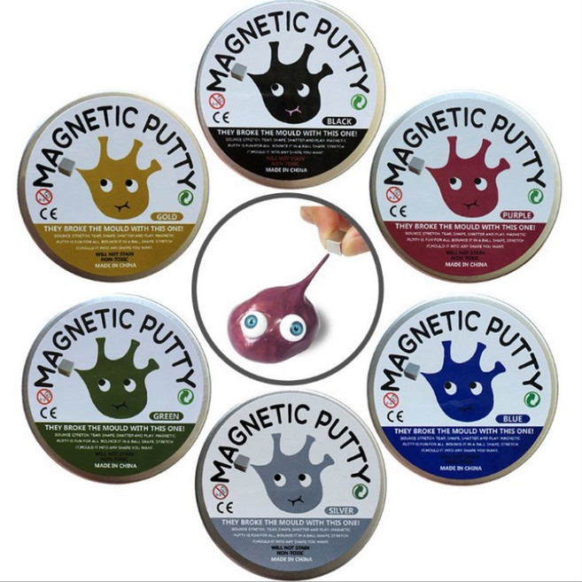 YAPOGI 신기한 자석 슬라임 6가지 세트 비뉴턴 유체 액체괴물, 1세트, 45g, Six colors