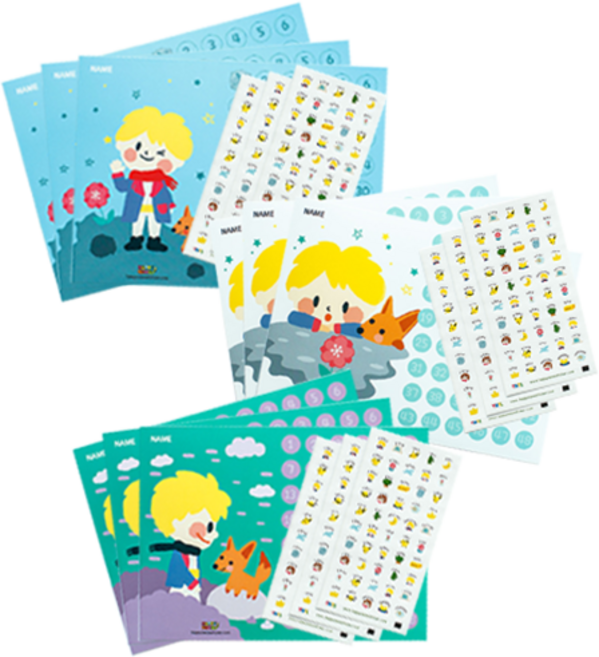 영인터내셔널 [대용량 모음전] 칭찬스티커판+칭찬스티커 9매 세트 애니멀 프린세스 어린왕자