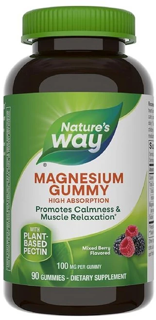 Nature's Way 마그네슘 젤리 진정 촉진* 구연산 마그네슘 라즈베리 및 블랙베리 맛 젤리 90개, Nature's Way 마그네슘 젤리, 진정 촉진*,, 1개 - 쿠팡