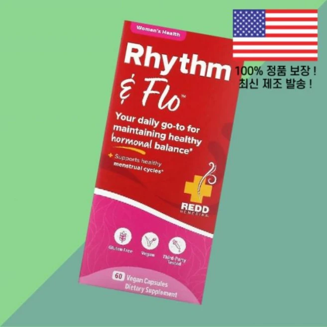 레드 레미디 리듬 앤 플로 식물성 베지캡슐 60캡슐 Redd Remedies Rhythm Flo 60 Vegan Capsules, 레드 레미디 리듬 앤 플로 식물성 베지캡슐 60캡슐 R, 1개, 60 - 쿠팡