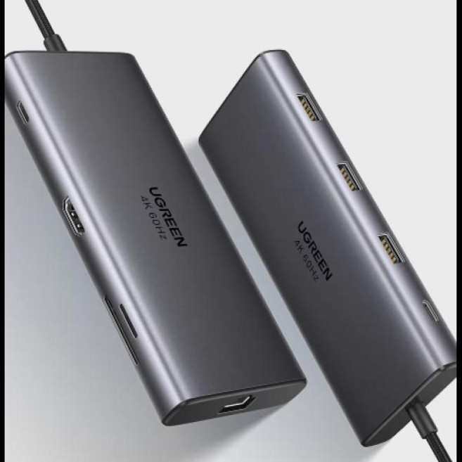 [호환] 맥북 호환 멀티포트 맥북 프로 호환 USB허브 어댑터 UGREEN USB C 허브 에어 M2 M1 삼상 PC 액세서리 허브용 10Gbps C타입-HDMI2.0 RJ45 P, 1개, 5Gbps 7-in-1 4K60Hz