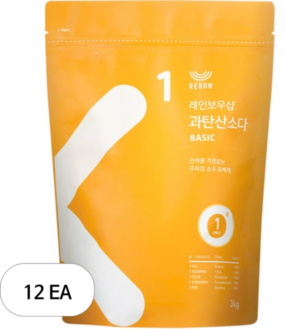 참자연 과탄산소다 산소계표백제, 3kg, 12개