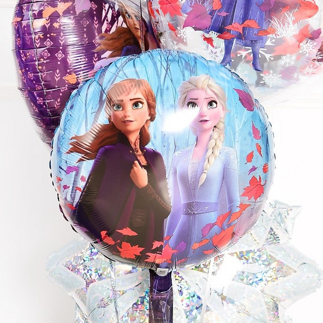 제이벌룬 겨울왕국 캐릭터 은박풍선, 라운드 18인치 프로즌2 안나와엘사