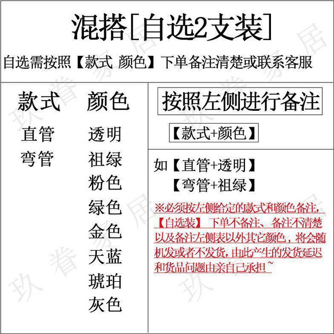 25cm 灰色直管 玻璃吸管 附清潔刷, 25cm 自選2支裝, 1個