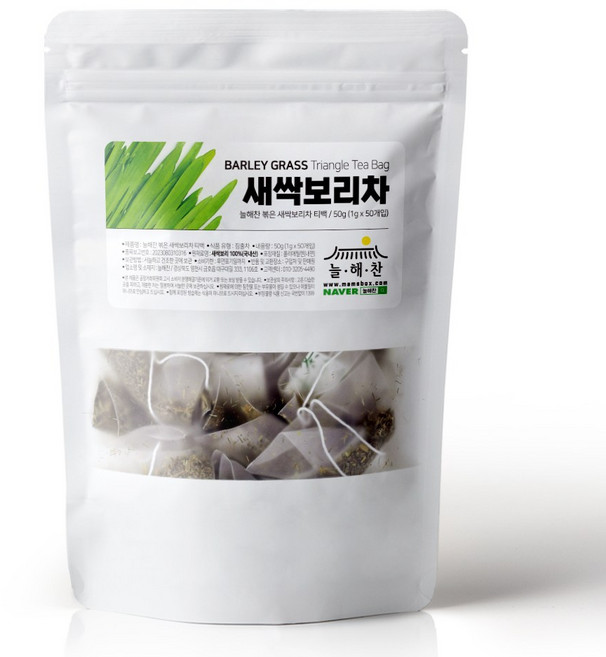 늘해찬 볶은 국산 새싹보리차 티백 전통차 허브차 새싹보리티백 대용량, 1g, 50개입, 1개