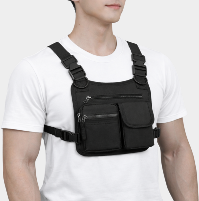 베픽스 초경량 수납 많은 오토바이 조끼, 블랙