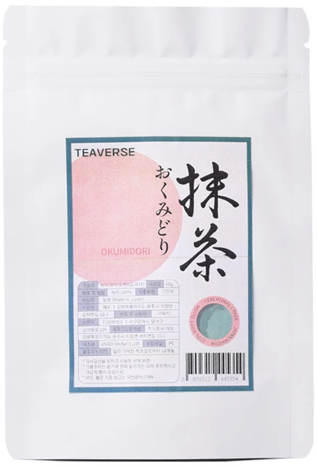 티버스 일본말차 세레모니얼 등급 오쿠미도리 파우치 프리미엄 녹차 파우더 가루 분말, 1개, 1개입, 60g - 쿠팡
