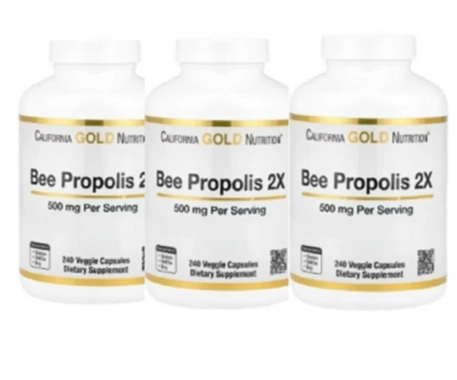 2+1 캘리포니아 골드 뉴트리션 꿀벌 프로폴리스 2X 농축 추출물 500mg 베지 캡슐 240정 - 쿠팡