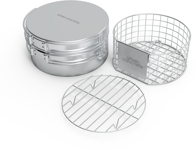 어반콘크리트 캠핑 반합 튀김기 코펠 (3구), 코펠 튀김기 3구, 코펠 튀김기 3구, 1개