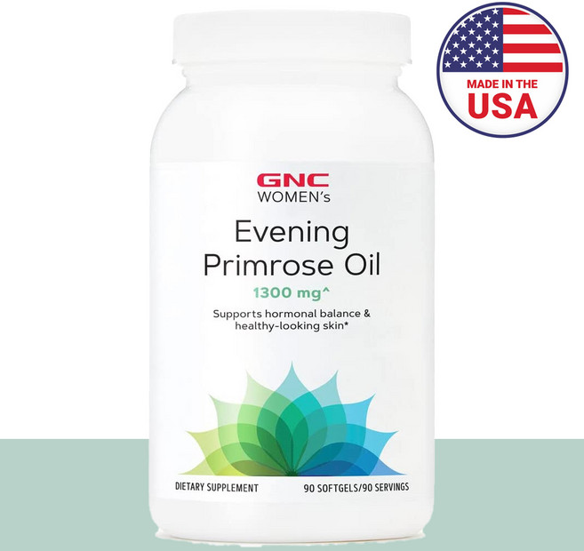 GNC 우먼스 이브닝 프림로즈 오일 1300mg 소프트젤, 1개, 90정
