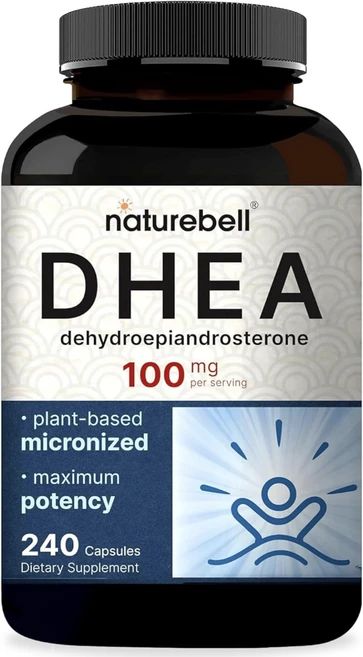 네이처벨 디에이치이에이 (DHEA) 100mg 대 강도 미세분화 등급으로 흡수율 향상 - 남녀를 위한 에너지 수준 신진대사 건강한 노화 지원- 비유전자변형, 1개, 240정 - 쿠팡
