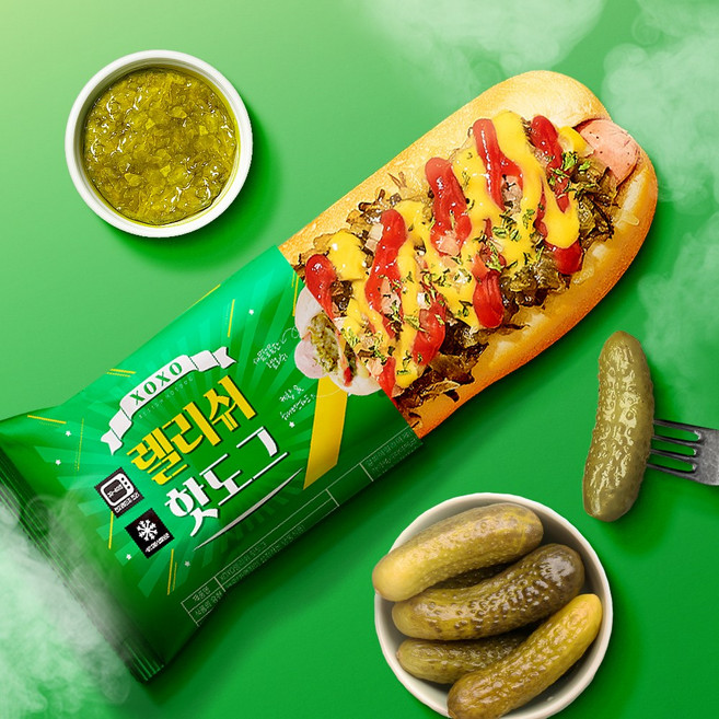 XOXO 아메리칸 스타일 렐리쉬 핫도그, 5개, 160g