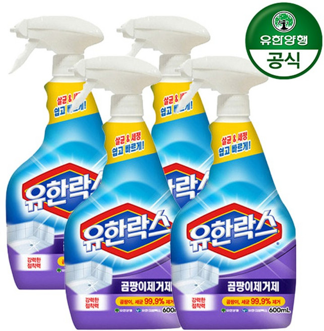 유한락스 곰팡이제거제, 600ml, 4개
