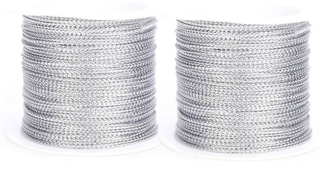 드림팩토리 빛나는 반짝이끈 포장끈, 2개, 실버