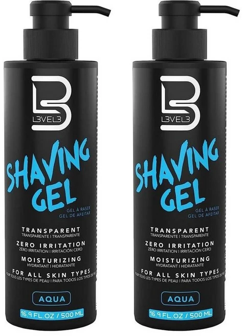 레벨3 쉐이빙 젤 아쿠아, 2개, 500ml - 쿠팡