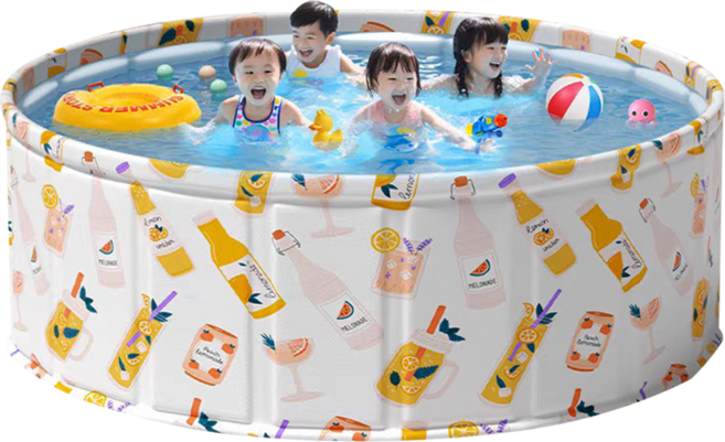 折疊游泳池 免充氣設計 兒童戲水池, 繽紛黃夏, 1