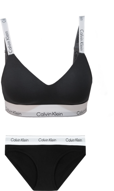 [전국무료배송] 캘빈클라인 여성 언더웨어 아이콘 코튼 모달 브라렛 + 비키니 팬티 세트