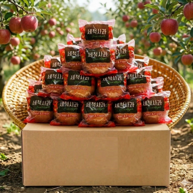 [마지막초특가] 딱100박스만 고당도 세척사과 부사사과, 1박스, 5kg