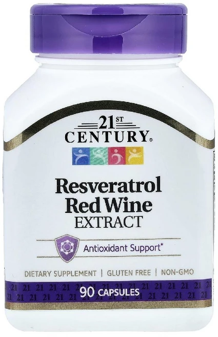 21st Century 레스베라트롤 레드 와인 추출물 캡슐 90정 21st Century Resveratrol Red Wine Extract Capsules 90Count, 1개 - 쿠팡