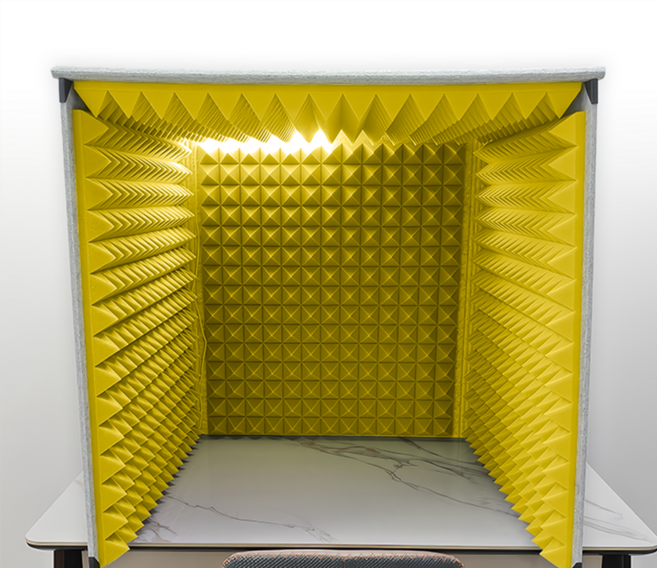 파크브릭 가정용 방음부스 미니 소형 흡음보드 흠음판 공부 노래방부스 가정집 아파트, 옐로우 60x60x60cm, 1개