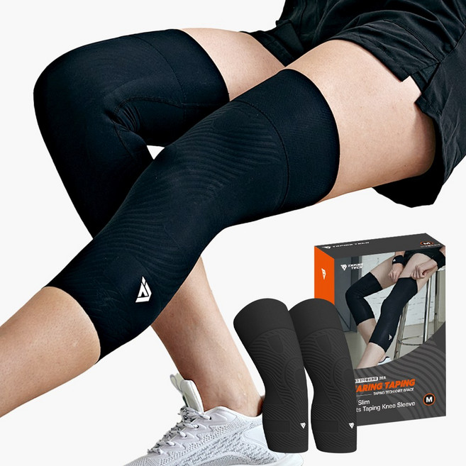 테이핑테크 ST 무릎보호대 2p, 블랙, 1개