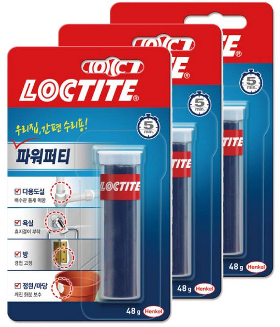 헨켈 록타이트 파워퍼티 고체에폭시 48g, 3개