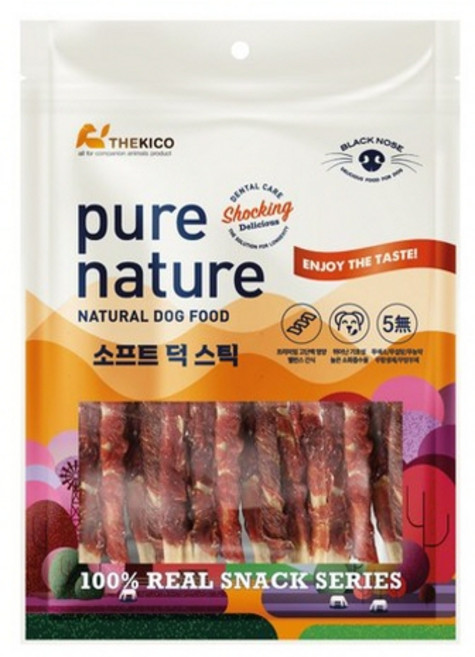 [퓨어네이쳐] 더키코 블랙노즈 강아지 스트레스 치석관리 사사미 치킨 오리 스틱 (대)