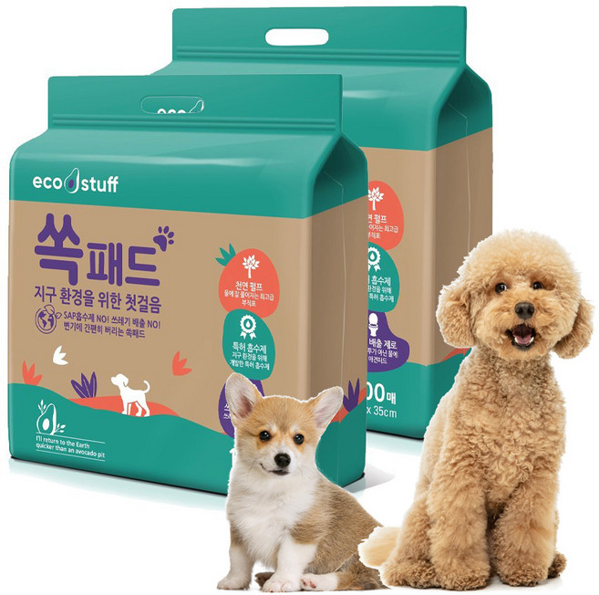 물에 녹는 배변패드 변기에 버리는 배변패드 쏙패드, 100개입, 1개