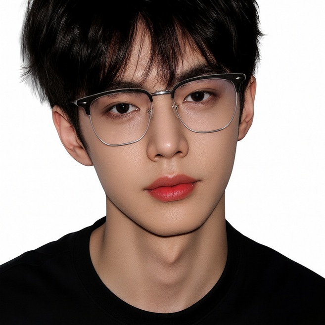 바이빈 블루라이트 차단 가벼운 안경테 반무테 하금테 뿔테 안경