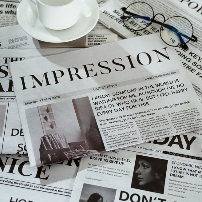 리빙릿 영자신문 빈티지 감성 촬영 소품 영어 신문 포장지, 1개, IMP