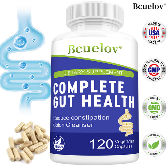 대장 세척제 - 천연 및 허브 변비 완화 - 장 세척, 1개, 60회분