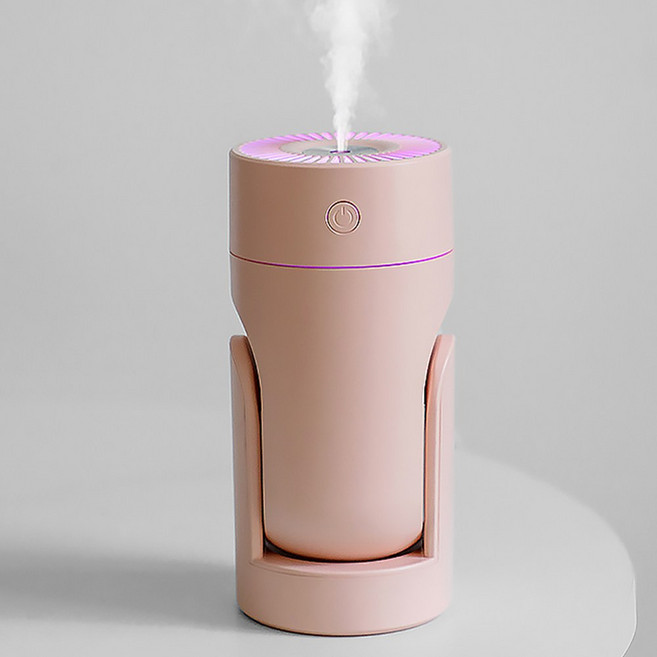 진판사 KC인증 초음파 저소음 C타입 스마트 스윙 무선 탁상용 차량용 간편세척 가습기, 핑크