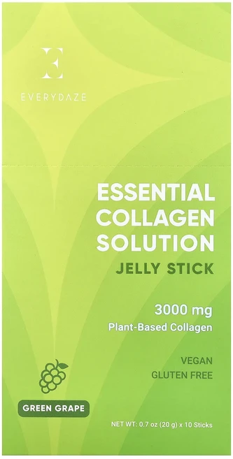 몸관리하세요 겨울입니다 Everydaze 에센셜 콜라겐 솔루션 젤리 스틱 청포도 3000mg 10개 각 20g(0.7oz) 특별관리진행, 20g, 1 - 쿠팡
