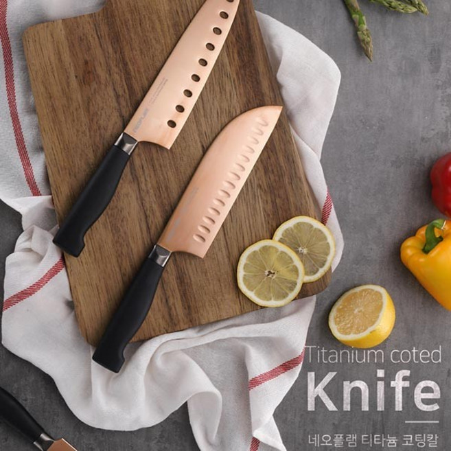 (ABM도매콜) 네오플램 티타늄코팅칼 5인치 유틸리티 (로즈골드), 상세페이지 참조, 1개