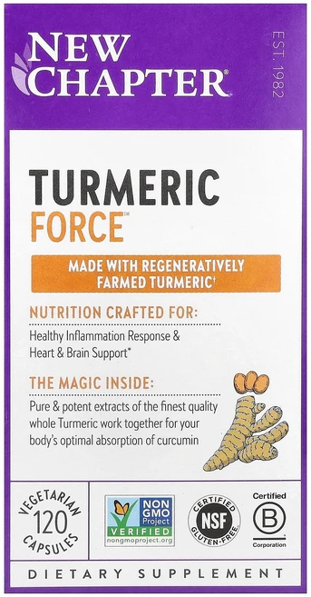 New Chapter 터메릭 포스 강황 추출 320mg Turmeric, 1개, 120정 - 쿠팡