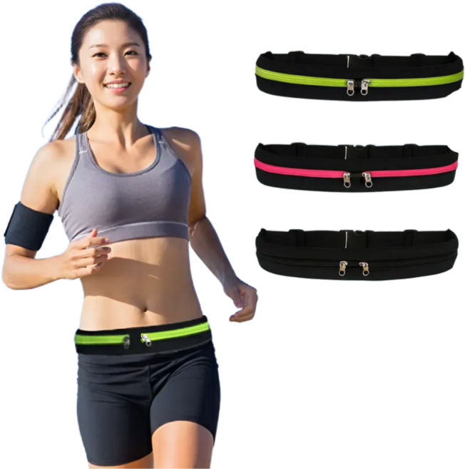 미소울 초밀착 스판 스포츠 러닝 벨트, 그린, 1개