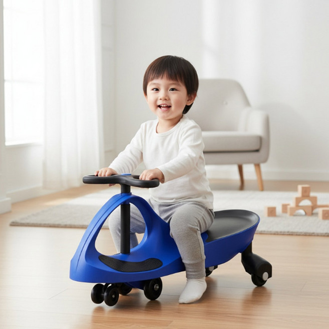 봄산 흔들 저소음 붕붕카 1P, 1개, 블루